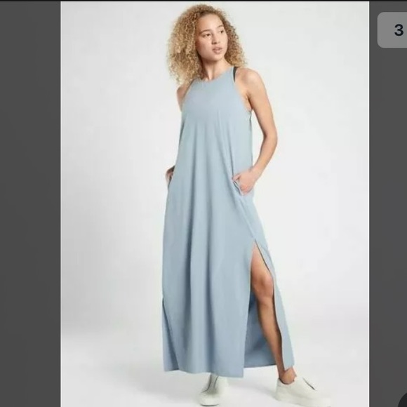 Athleta Dresses & Skirts - ATHLETA Hayes Pleated Maxi Dress Blue Star NWT